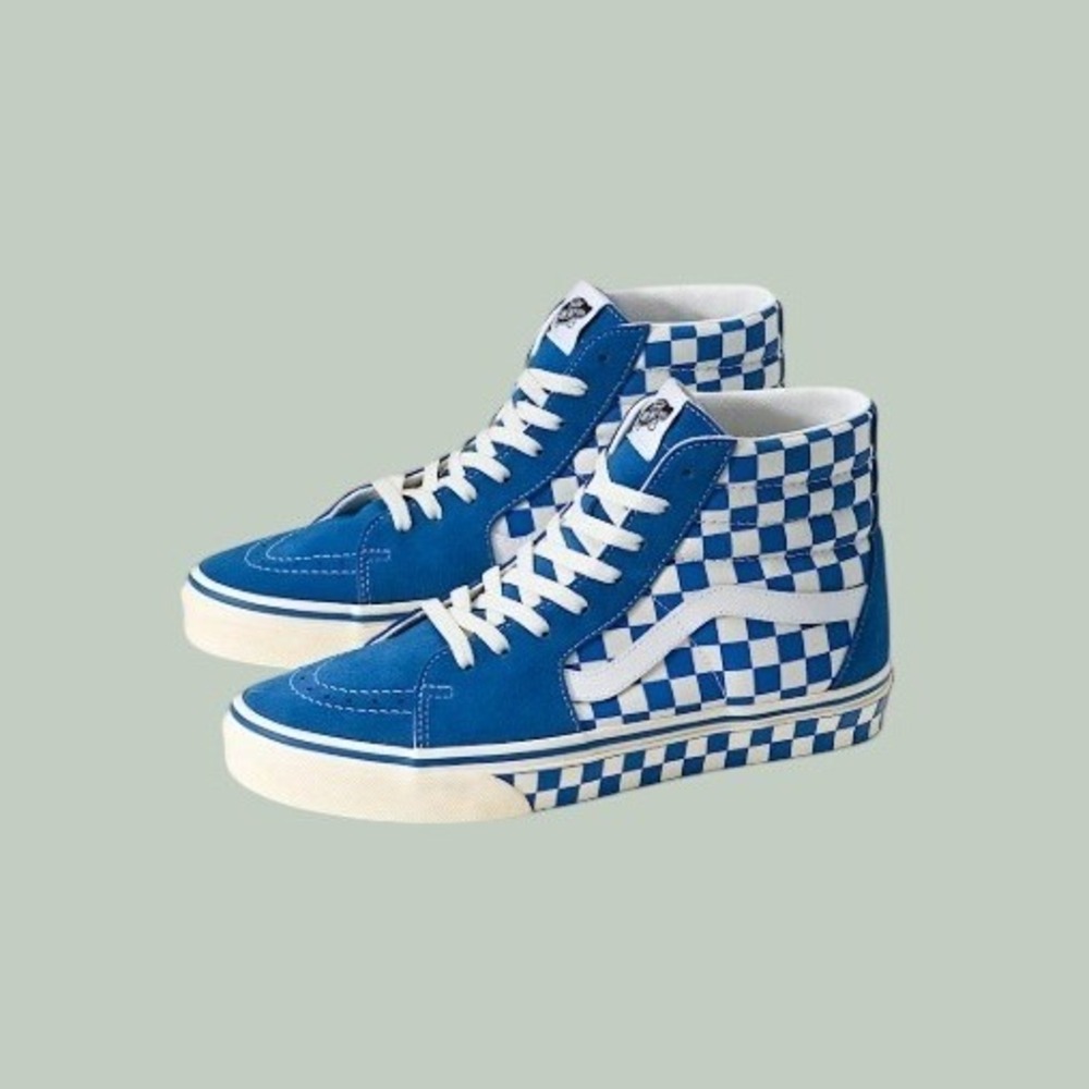 Vans Sk8-Hi Checkerboard Hi Top Classic Blue Men's 8.5/Women's 10 UNISEX NEW